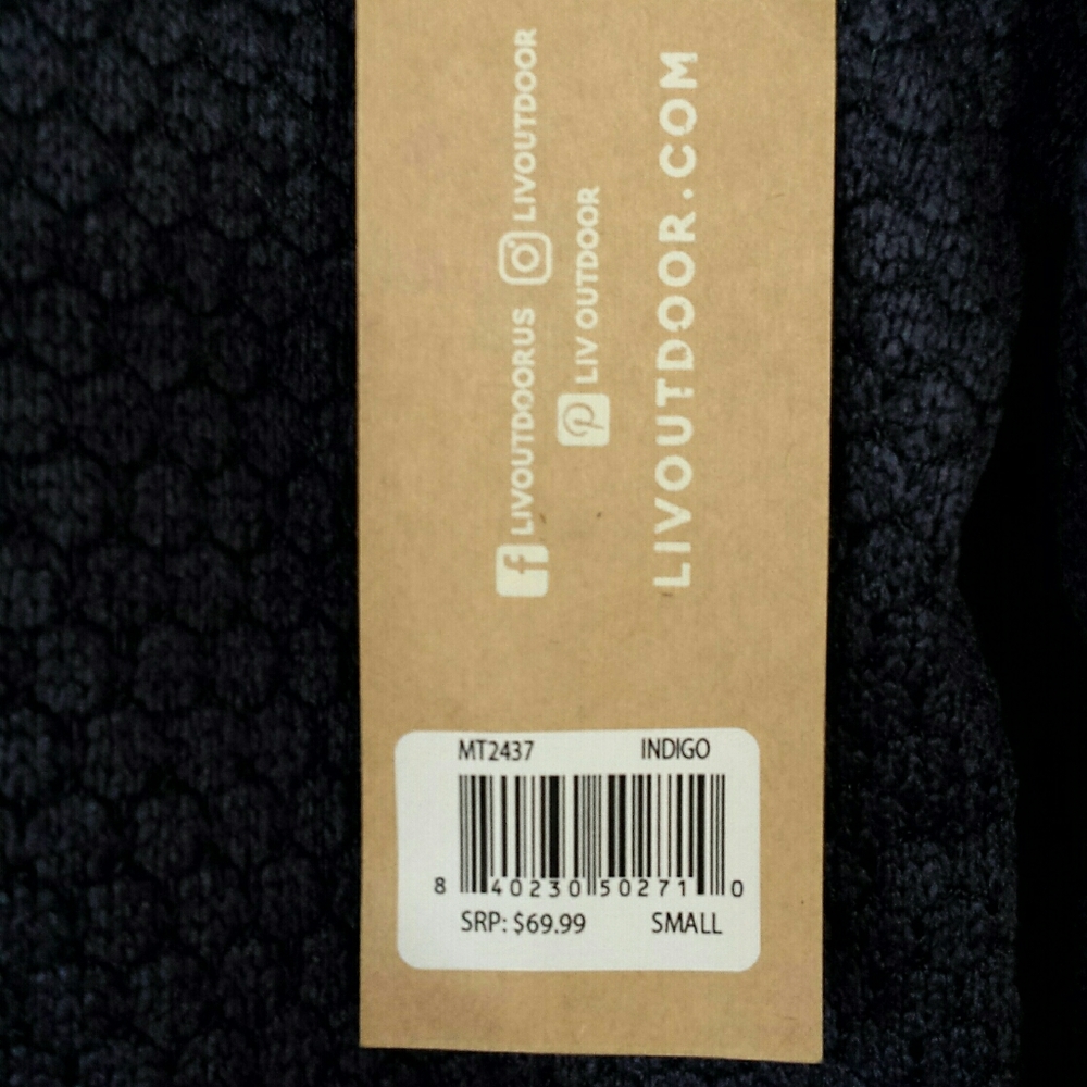 NWT Liv Outdoor Men's Blue Textured Knit 1/4 Zip Pullover S - Picture 11 of 14